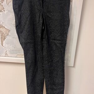 Women's Black Snake-Texture Dress Pants